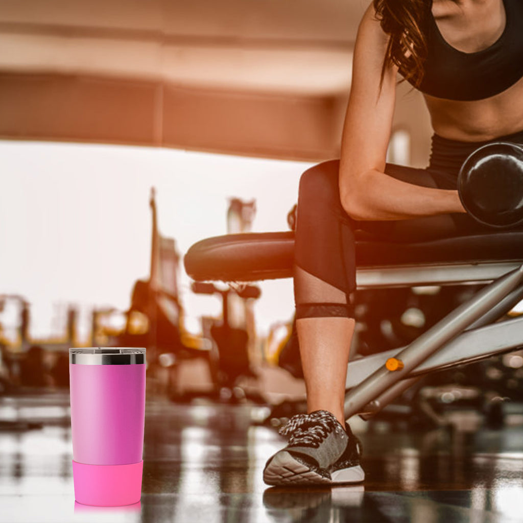 Linkidea Water Bottle Boot Compatible with YETI Rambler Travel Mug 20oz/30oz, Tumbler 20oz/30oz, Silicone Anti-Slip Water Bottle Bottom Sleeve Cover Protector (Pink / 2 Pack)