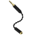 Linkidea 3.5mm Male to 4.4mm Female Headphone Adapter Cable, 6.5 Inch Copper-Silver Hybrid Cord with Aluminum Shell and Gold-Plated Contacts, Stereo Audio Only