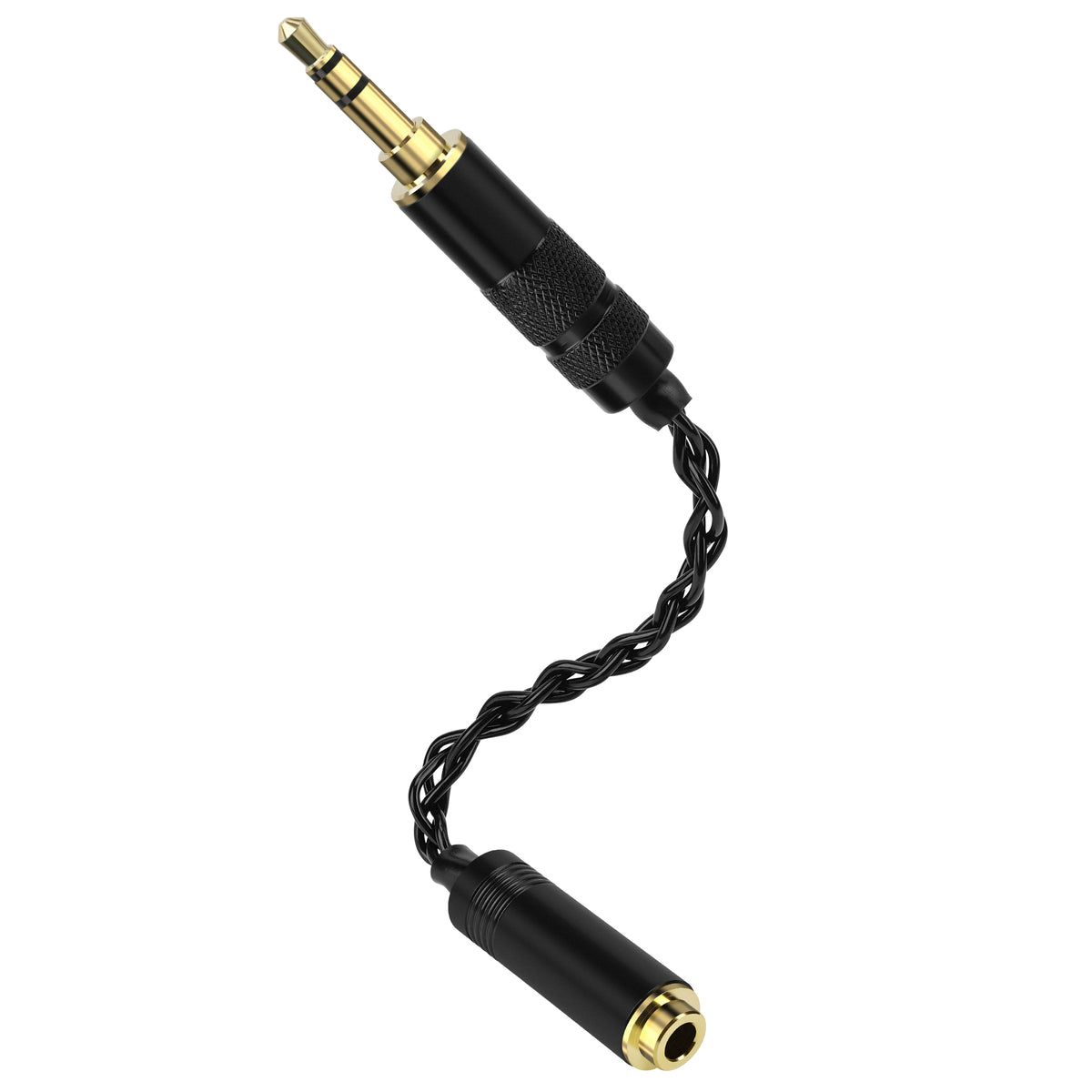 Linkidea 3.5mm Male to 4.4mm Female Headphone Adapter Cable, 6.5 Inch Copper-Silver Hybrid Cord with Aluminum Shell and Gold-Plated Contacts, Stereo Audio Only