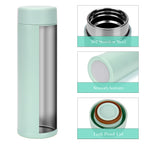 Linkidea 5oz (150ml) Mini Water Bottle, Small Vacuum Insulated Stainless Steel Water bottle for Hot & Cold Drinks, Thermo Flask Fit Handbag, Purse and Pocket (Light Green)