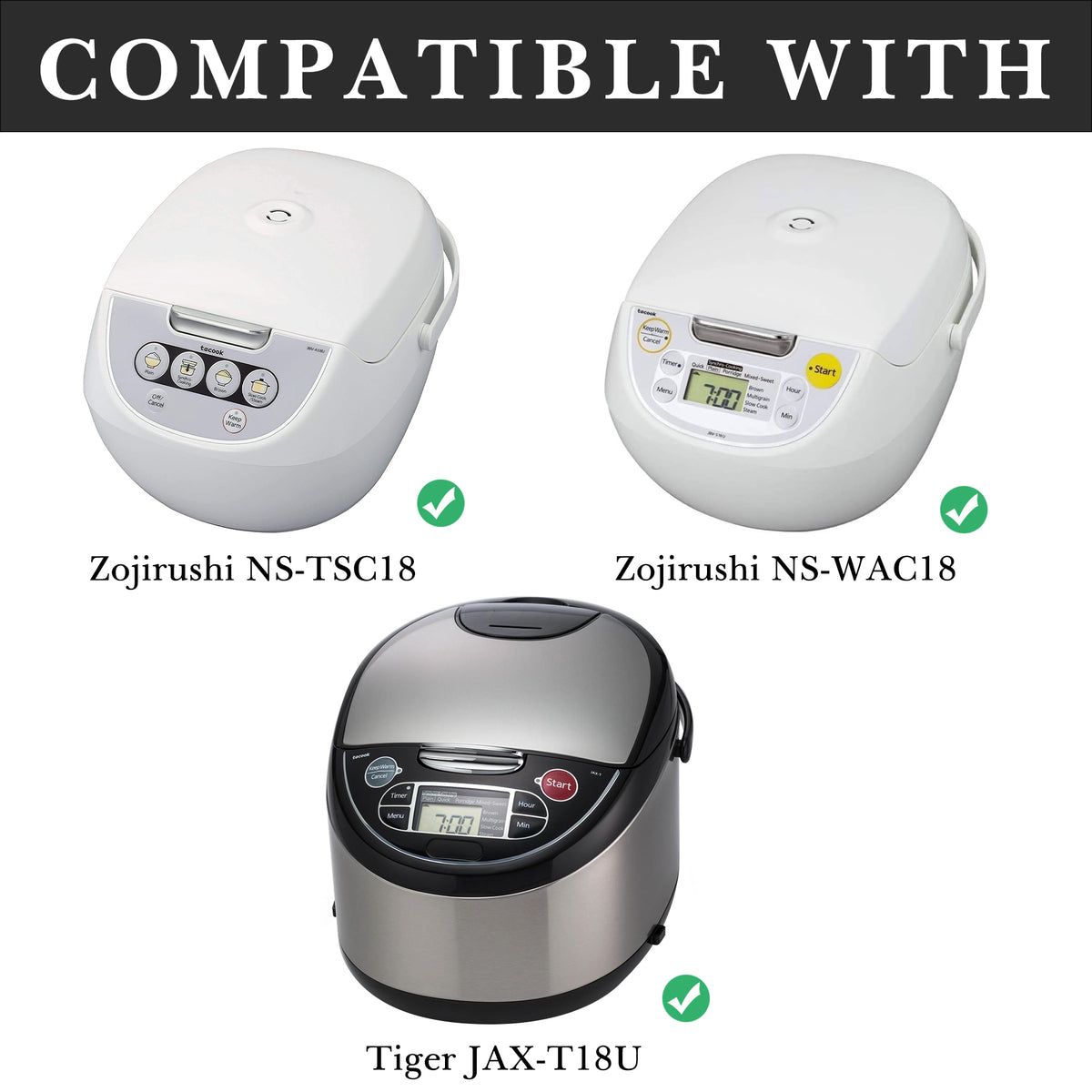Linkidea 316 Stainless Steel Replacement Inner Pot Compatible with Tiger JBV-A18U, JBV-S18U, JAX-T18U-K 10 Cup Rice Cooker, No Coating, Dishwasher Safe