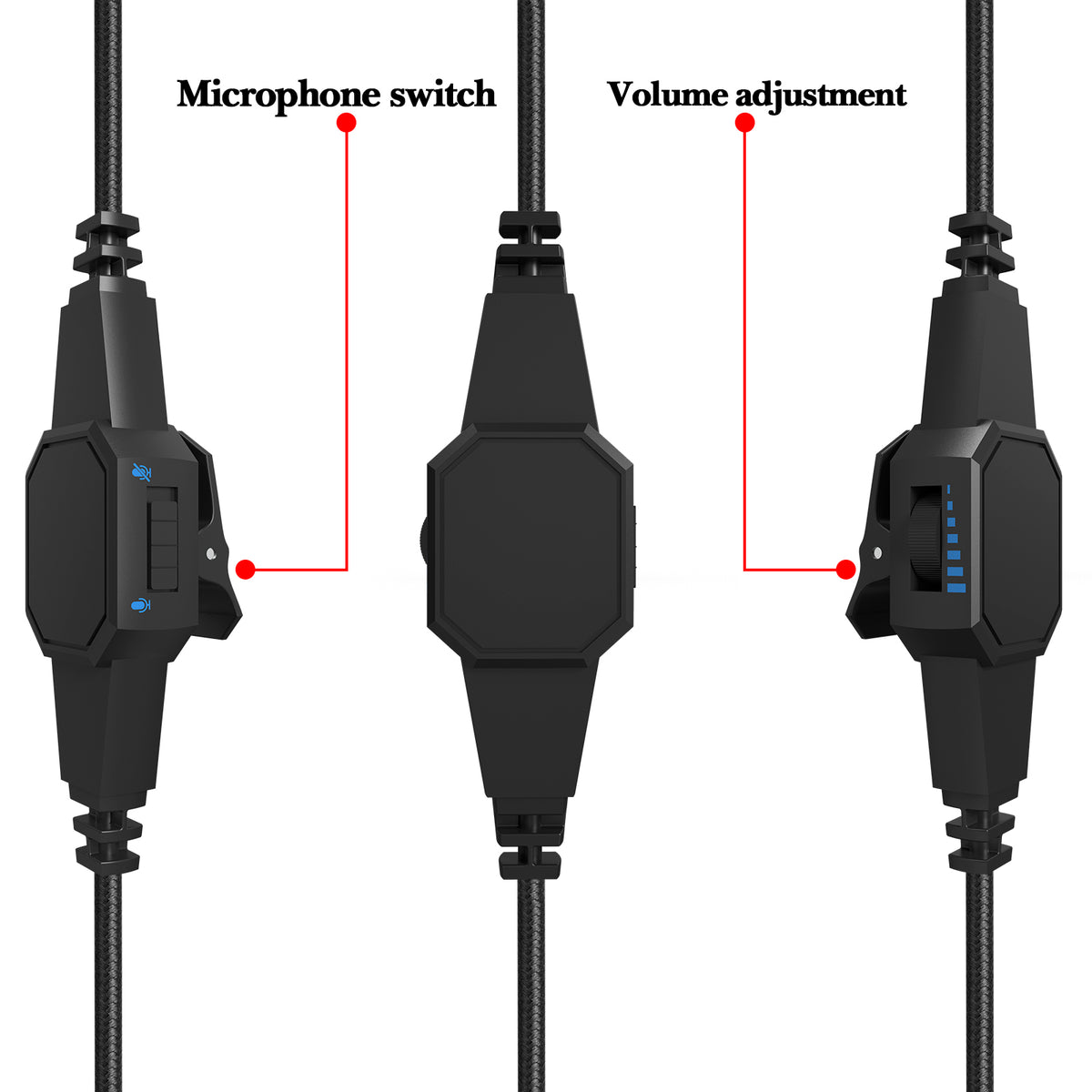 Linkidea Audio Cable with Mic for V-Moda M-200, M-100, Crossfade 2, LP, LP2, M-80, V-80 Headphones, 3.5mm TRRS to TRS Replacement Aux Cord (6.5 ft / 2 m)