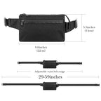 Extra Long Strap Fanny Pack, 59 Inch Max Adjustable Strap Plus Size Crossbody Bag, Extended Length Waist Bag for Travel Hiking Running Sports Black (Black)