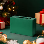 Linkidea Quick Assemble Magnetic Gift Box, Foldable Rigid Gift Box with Shredded Paper Filler, Gift Packaging for Over-Ear Headphones & Electronics (Green)