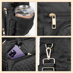 Linkidea Large Capacity Insulated Lunch Bag, Fashionable Lunch Tote Bag for Women, Leak Proof Insulated Lunch Box Bag with Hand Strap Compatible with Bentoheaven, Iteryn, Lovina (Black)