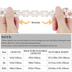 Plus Size Chain Belt for Women, White Pearl Fashion Belly Waist Chains, Stretchable Extra Long Body Chain, 41 Inch Adjustable Chunky Body Accessory (L, White)