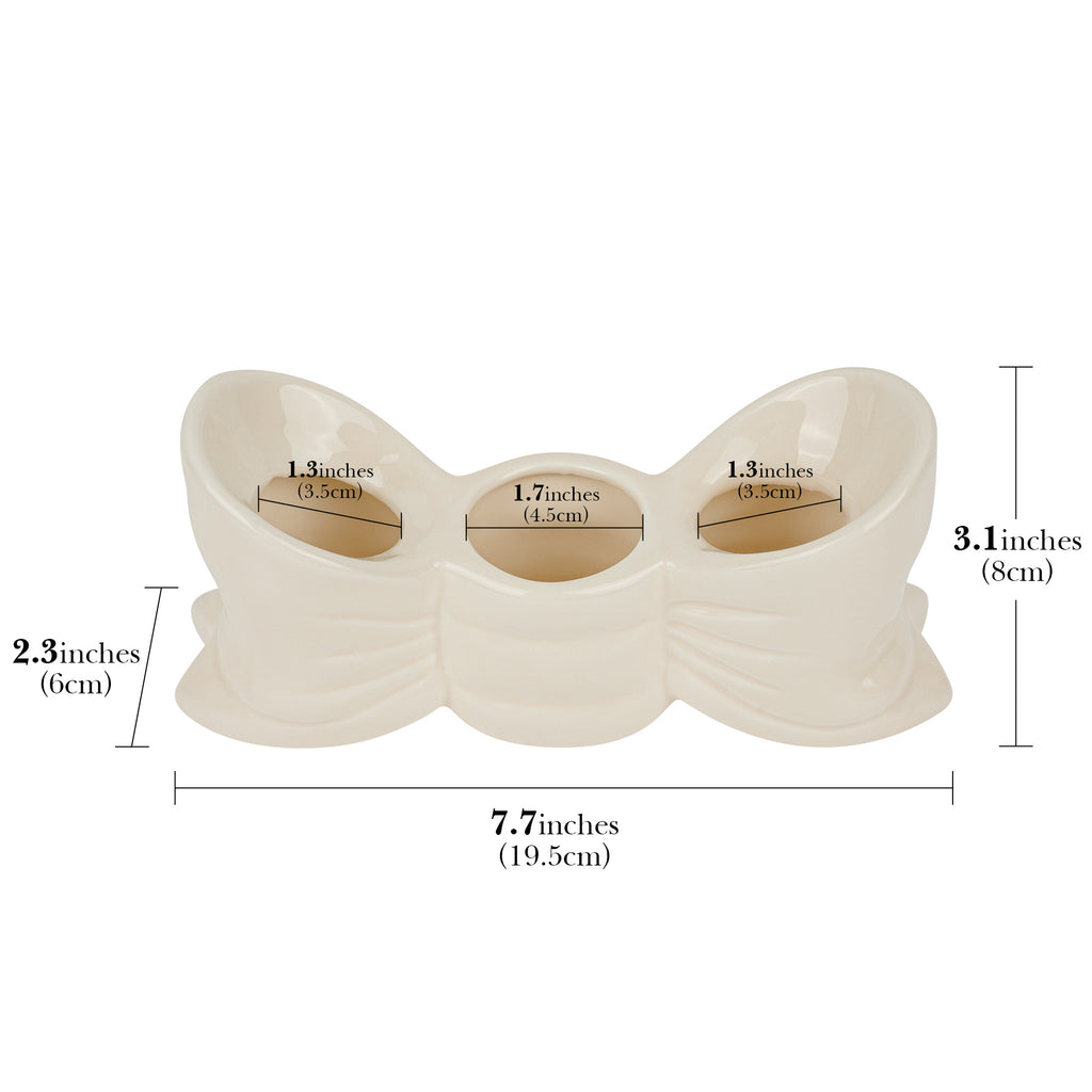 Linkidea Countertop Electric Toothbrush Holder for Bathroom, Bowtie Ceramic Vanity Organizer Stand Compatible with Oral-B iO Series, Philips Sonicare ProtectiveClean (White)