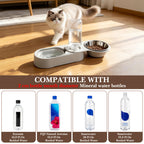 Gravity Water Dispenser for Cats, Pet Drinking Bowl Compatible with Mineral Water Bottles, Automatic Refill Water Feeder, Cat Hydration Station