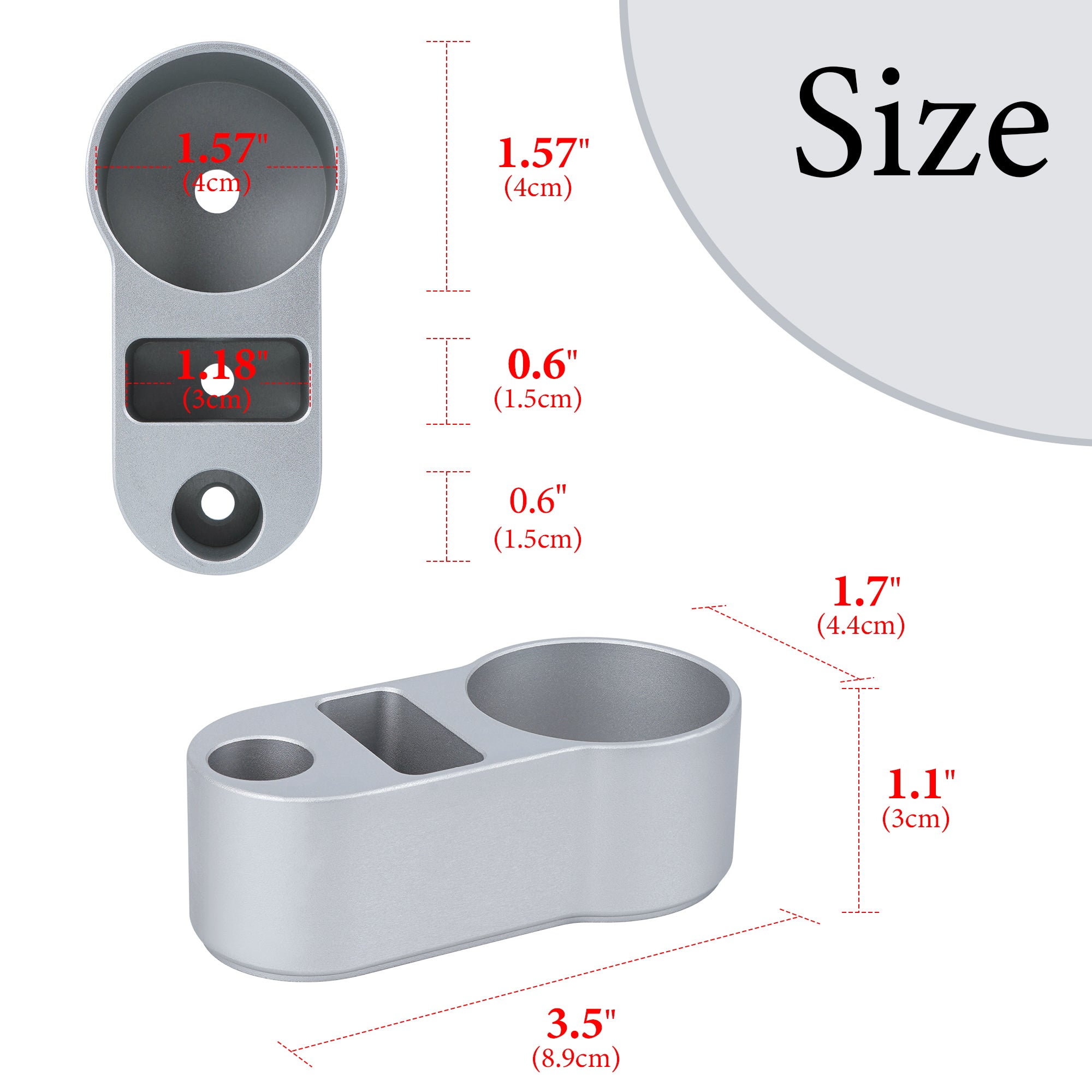 Linkidea Aluminum Men's Shaving Razor Stand Holder, 0.5" (14mm) Diameter, Brush & Blade Organizer, Compatible with Merkur MK-34C, MK-23C, Vikings Blade the Chieftain (Silver)