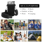 Linkidea Tumbler Carrier with Strap Compatible with IRON °FLASK Grip Coffee Mug 16oz, Polar Fleece Mug Sling Bag Holder with Shoulder Strap (Black)