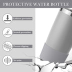 Linkidea Water Bottle Boot Compatible with YETI Rambler Travel Mug 20oz/30oz, Tumbler 20oz/30oz, Silicone Anti-Slip Water Bottle Bottom Sleeve Cover Protector (Grey / 2 Pack)