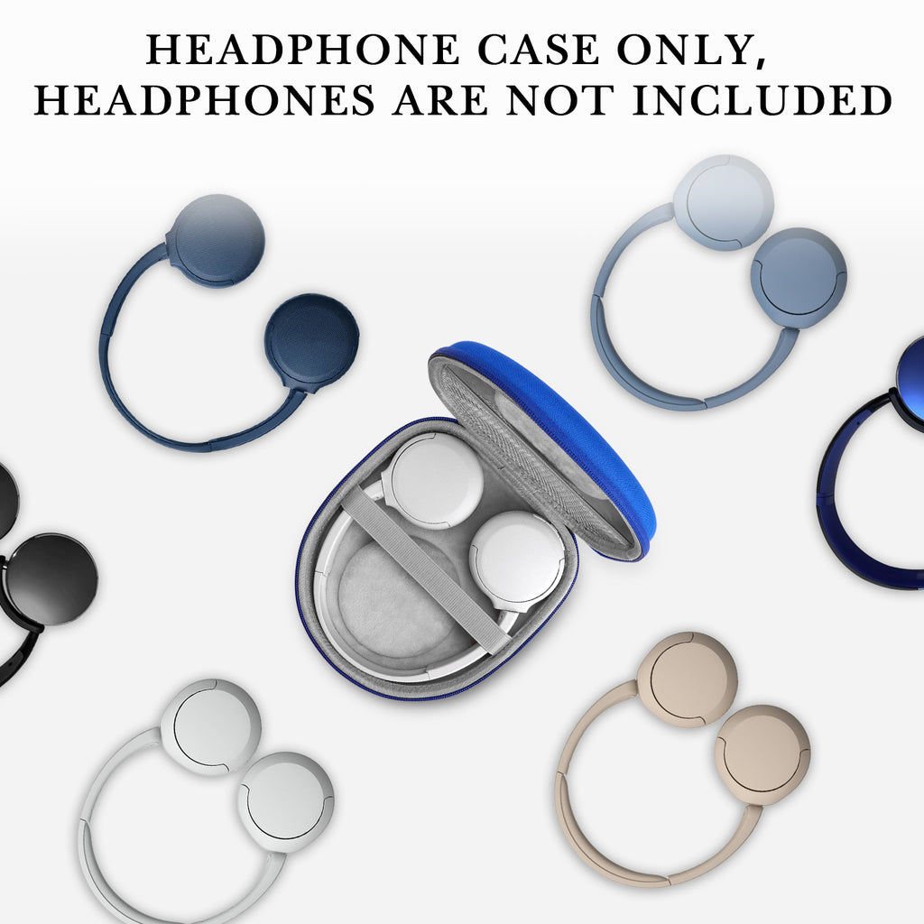 Linkidea Headphones Carrying Case Compatible with Sony WH-CH520/CH510, MDR-ZX310, Skullcandy Riff 2 and More, Replacement Protective Hard Shell Travel Bag with Cable, Charger Storage (Blue)