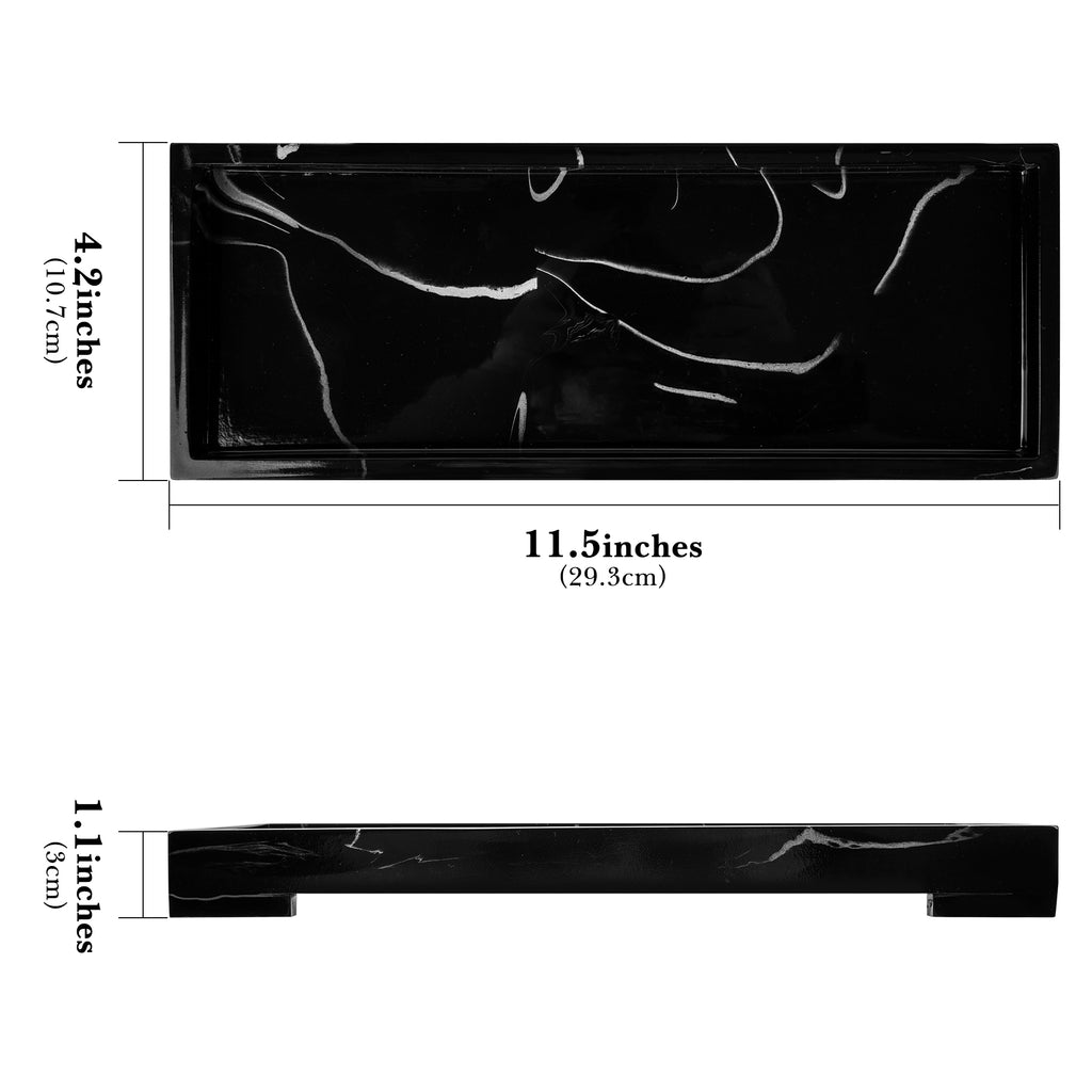 Linkidea Countertop Toothbrush Holder for Bathroom, Resin Tray for Electric Toothbrush/Toothpaste, Vanity Organizer Compatible with Oral-B iO Series, Sonicare ProtectiveClean(Black)