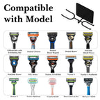 Linkidea Stainless Steel Razor Stand, DE Safety Razor Holder for Wall, Compatible with Gillette Fusion 5, Sensor 3, Labs Special NFL Series, Merkur 23C (Black)