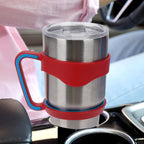 Linkidea Tumbler Handle Compatible with 30oz YETI Rambler, OZARK TRAIL Tumbler, Portable Anti Slip Travel Mug Grip, Red