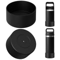 Linkidea Water Bottle Boot Compatible with YETI Rambler Jr. Kids 12oz, Rambler 12oz/18oz, Yonder 20oz/25oz, Silicone Anti-Slip Bottle Bottom Sleeve Bumper Protector (Black / 2 Pack)