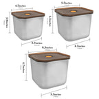 Linkidea 3 Pcs Stainless Steel Food Storage Containers Set, Metal Meal Prep Containers-Stackable Storage Containers with lids, Freezer to Oven Safe