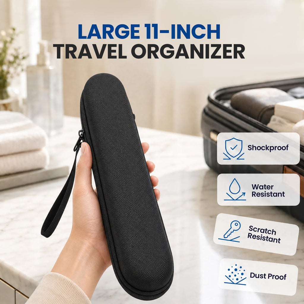 Linkidea Large Electric Toothbrush and Toothpaste Travel Case, Hard Shell Dual Powered Brushes Bag with Toothpaste Storage, Compatible with Oral-B, Spinbrush Pro, Philips Sonicare