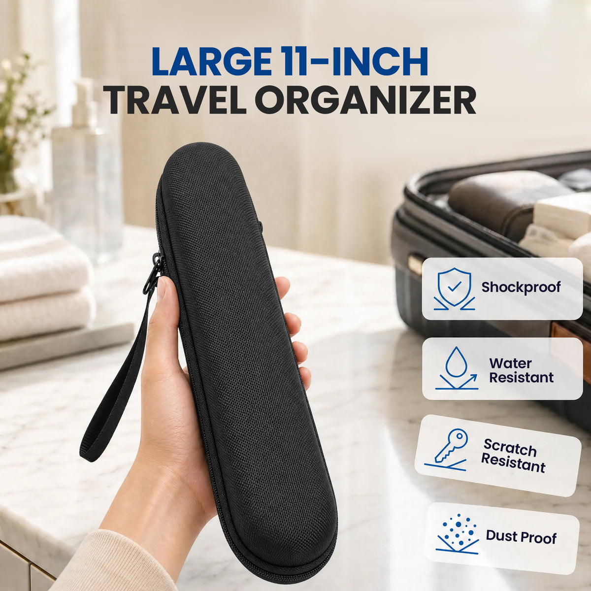 Linkidea Large Electric Toothbrush and Toothpaste Travel Case, Hard Shell Dual Powered Brushes Bag with Toothpaste Storage, Compatible with Oral-B, Spinbrush Pro, Philips Sonicare