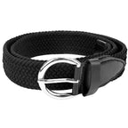 Linkidea Elastic Braided Kids Belt, Adjustable Buckle Black Belts for Girls, Stretchable Waistband Suitable for Age 3 - 6