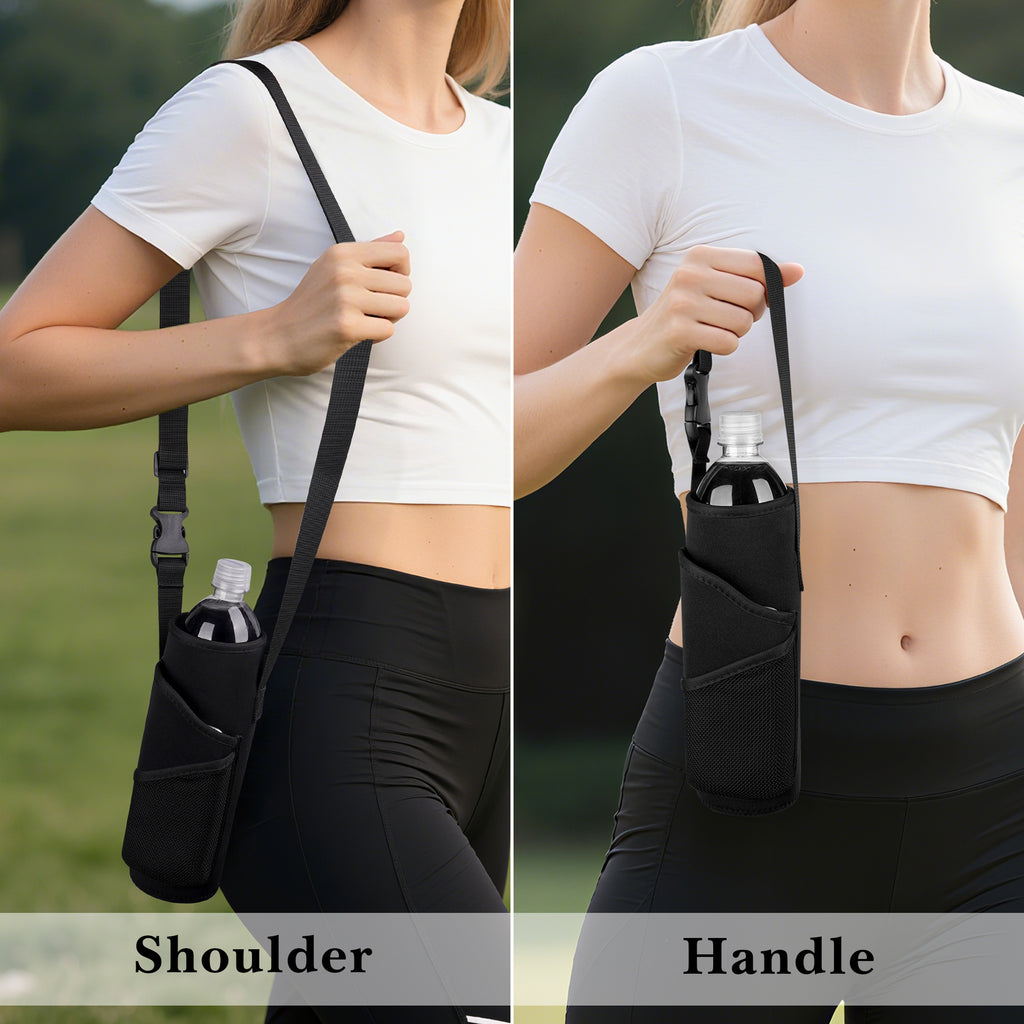 Linkidea Disposable Water Bottle Carrier with Strap Compatible with 33.8 Fl Oz Smartwater, LIFEWTR, Neoprene Plastic Bottled Water Sling Bag Holder with Phone Pocket