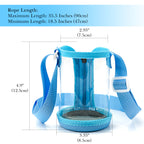Linkidea Clear Water Bottle Carrier with Strap Compatible with Contigo 14oz, Zak Designs, YETI Rambler Jr. 12oz Kids Bottles, Transparent Waterbottle Sling Bag Holder, Shoulder Strap, Blue