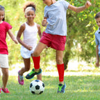 Linkidea Kids Soccer Leg Sleeve with Shin Guard Straps, Elastic Compatible with Grip Socks, Best Alternative to Soccer Athletic Socks for Child 6-8 Years (Red)
