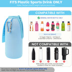 Linkidea 2 Pack Disposable Water Bottle Sleeve Compatible with 16.9 Fl Oz PRIME Hydration, BODYARMOR, Gatorade Fit, Insulated Plastic Sports Drink Cover with Lockable Zipper, Light Blue