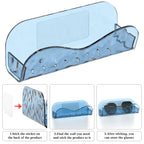 Extra Large Sunglasses Organizer Storage Wall Mount, Acrylic Glasses Eyewear Display Holder Compatible with Gucci GG0876S GG0875S Balenciaga BB0201S BB0166S (Clear Blue)