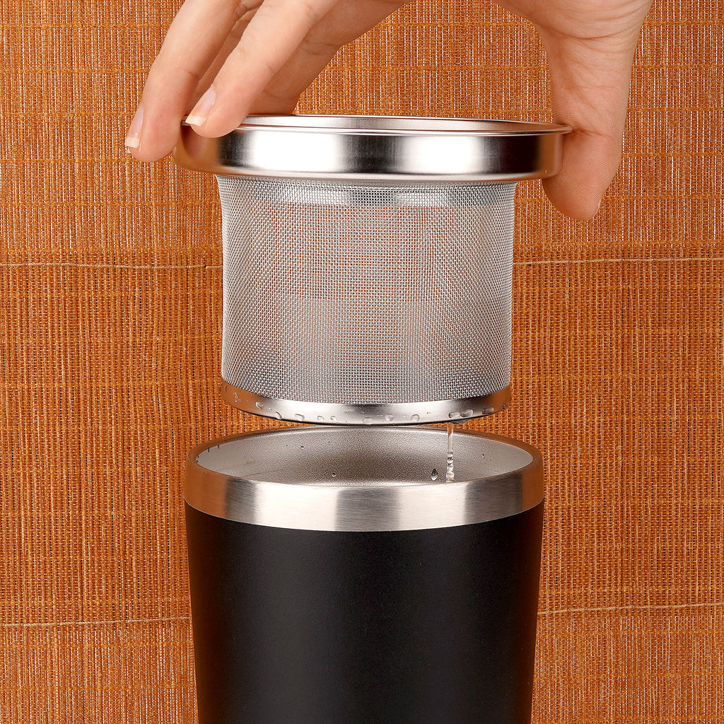Linkidea Tumbler Tea Infuser for Loose Leaf Tea, Compatible with YETI Tumbler 20oz/30oz, IRON FLASK Classic 24oz/32oz Mug Attachment, 304 Stainless Steel Mesh Strainer (Dishwasher Safe)