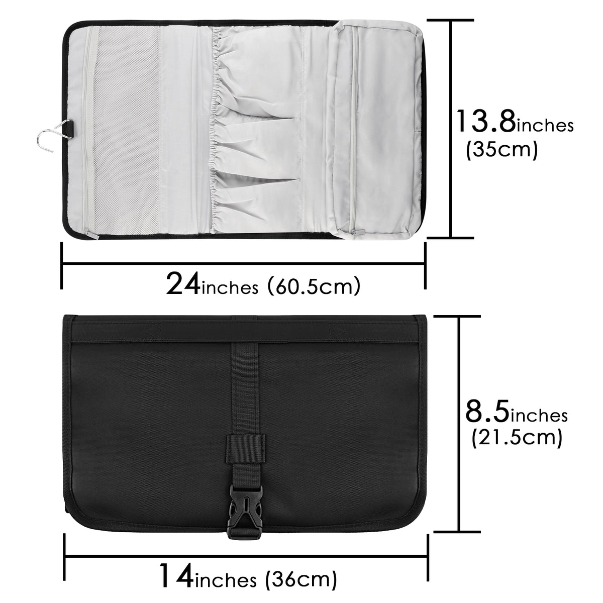 Linkidea Travel Carrying Protective Case Compatible with Dyson Airwrap Styler, Portable Hanging Curling Iron Storage Bag, Travel Bag with Hanging Hook (Black)