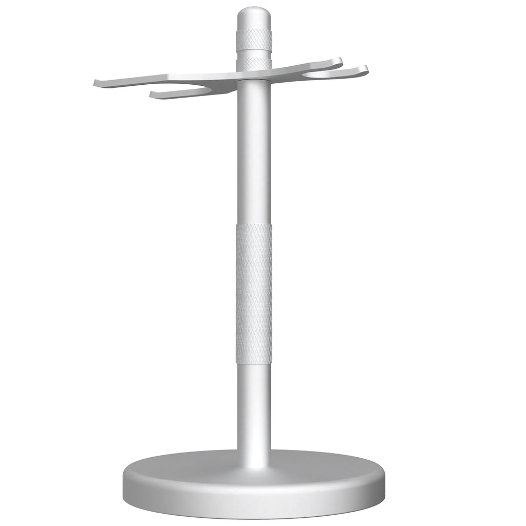 Linkidea Quick Drying Safety Razor Stand, Bathroom Organizer Compatible with Vikings Blade Chieftain, Merkur 34C / 38C & More, Shaving Accessories (Silver)