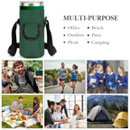 Linkidea Tumbler Carrier with Strap Compatible with YETI Rambler Tumbler 20oz, IRON °FLASK Classic Tumbler 2.0 20/24oz, Coffee Mug Sling Bag Holder, Shoulder Strap with Pocket, Army Green