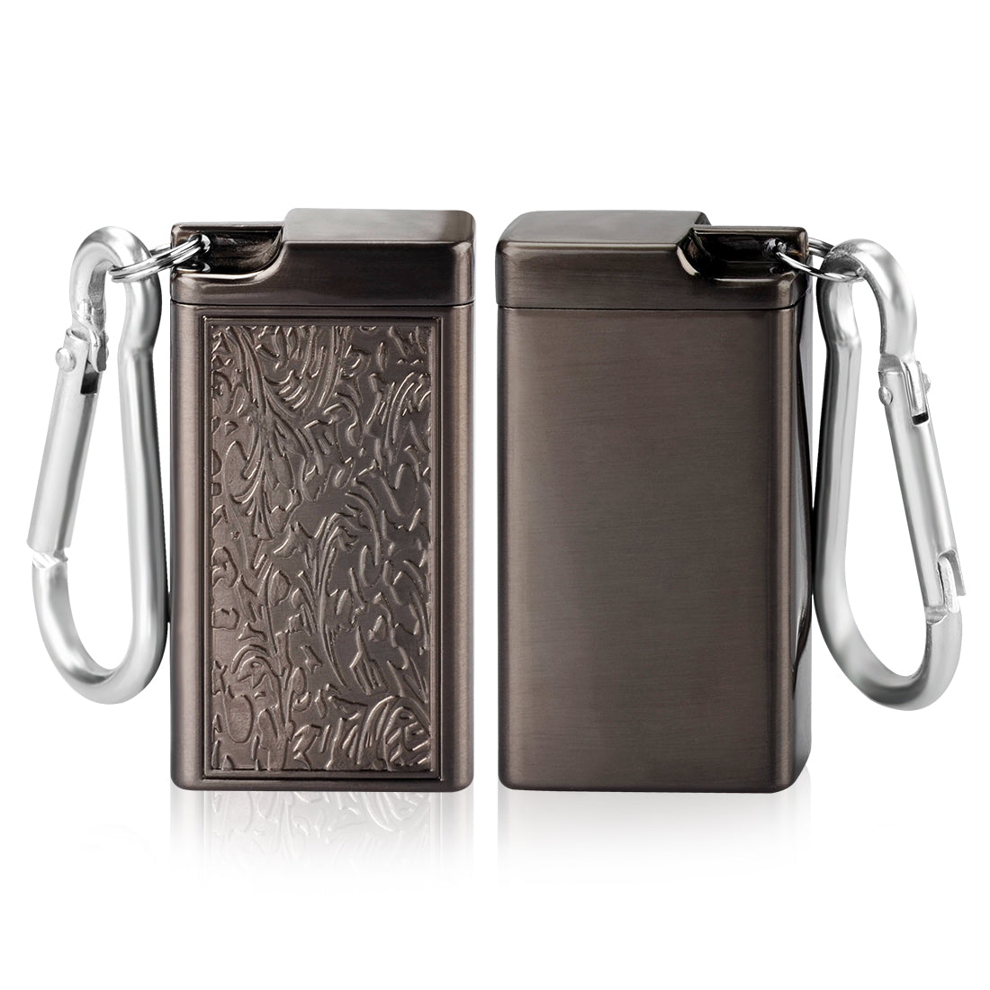 Linkidea 2 Pack Metal Ashtray with Lid, Small Outdoor Portable Cigarettes Cigars Ashtray for Travelling, Camping, Picnic, Indoor Auto, Home, Sand, Car, Patio (Brown)