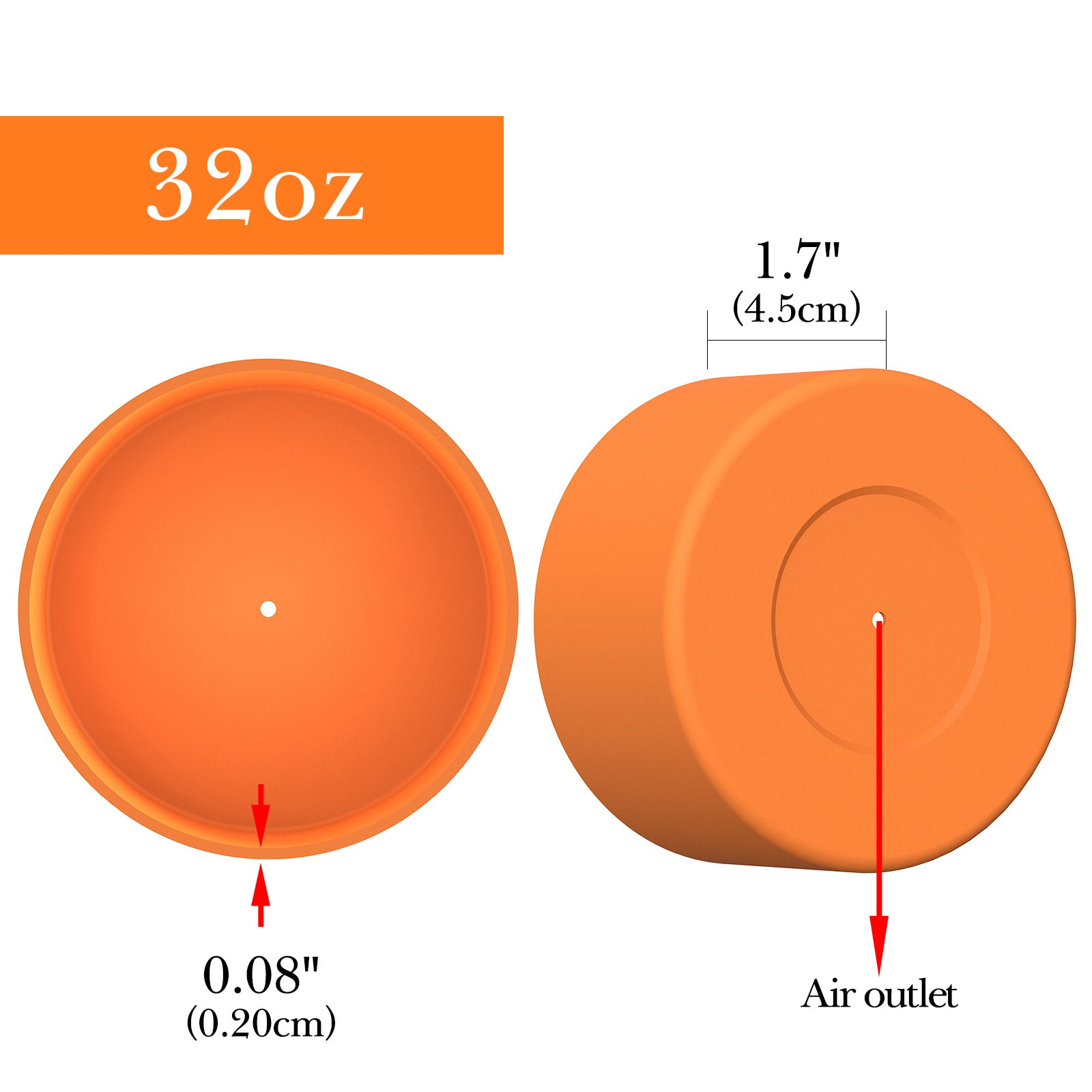 Linkidea 2 Pack Water Bottle Boot Compatible with Owala FreeSip 32oz, Twist 32oz, Silicone Anti-Slip Bottle Bottom Bumper Protector (Orange)