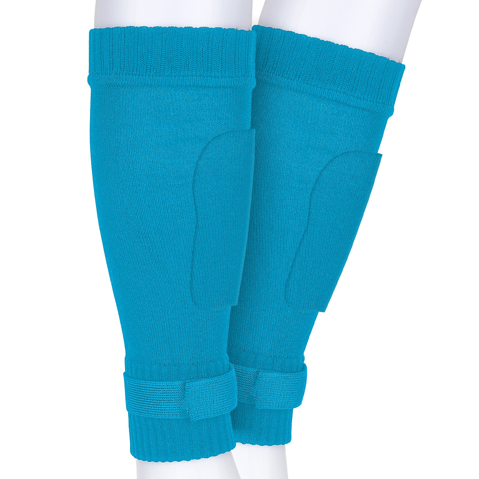 Linkidea Kids Soccer Leg Sleeve with Shin Guard Straps, Elastic Compatible with Grip Socks, Best Alternative to Soccer Athletic Socks for Child 6-8 Years (Blue)