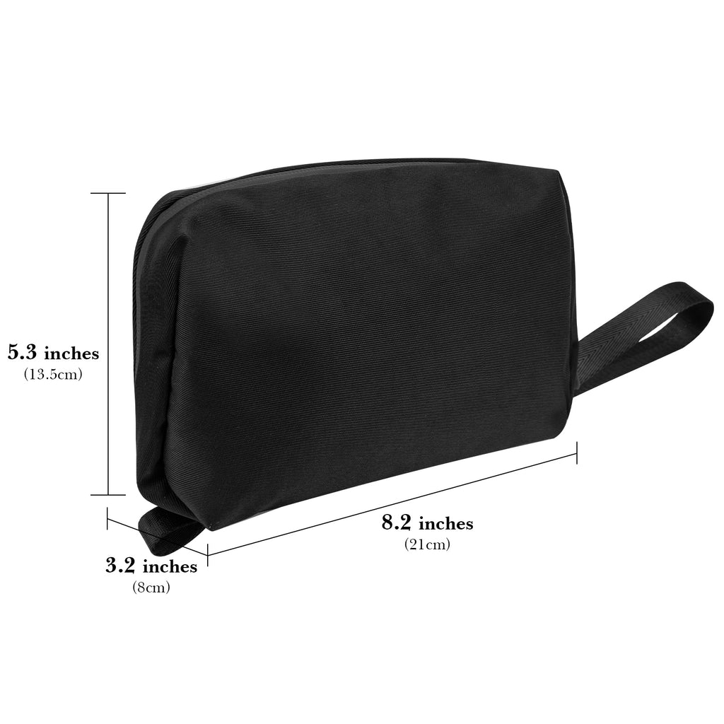 Linkidea Men's Travel Toiletry Bag, Portable Shaver & Beard Groomer Organizer, Waterproof Cosmetic Storage Pouch for Trimmer Accessories (Black)