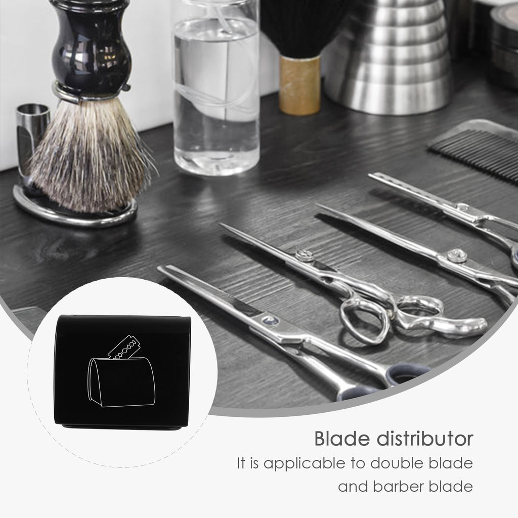 Linkidea 4 Pack Razor Blade Disposal Container, Safety Razor Blade Bank, Safe Razor Metal Disposal Case for Storing Used Wasted Blades (Black)