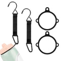 Linkidea 2 Pack Fence Hooks for Squeeze Sport Water Bottle, Compatible with Gatorade 30oz/32oz Plastic Squeeze, S-Shaped Hook Hanger with Bottle Ring for Outdoor (Black)