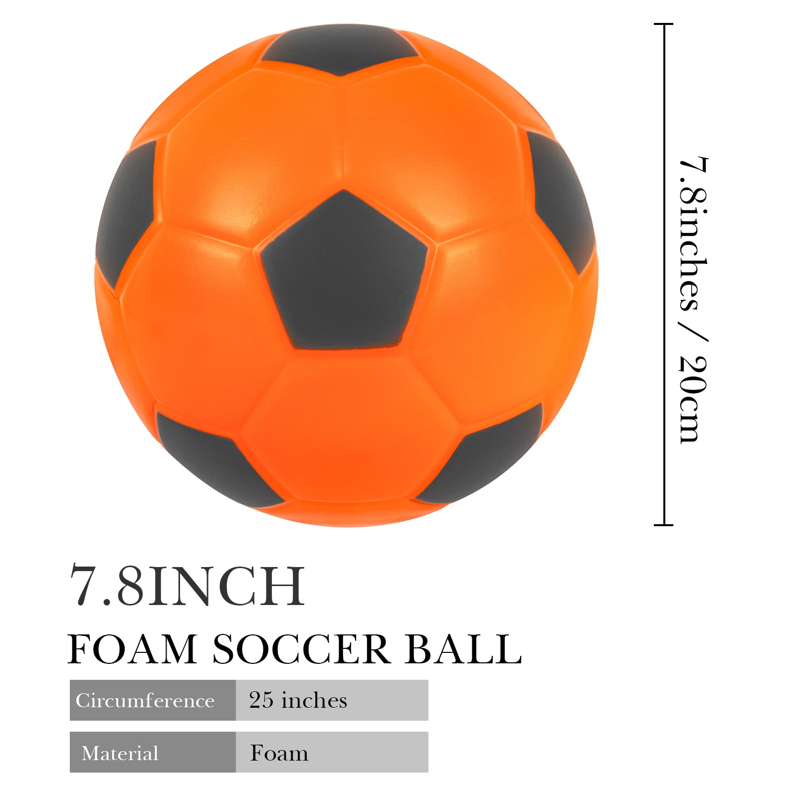 Size 4 Foam Soccer Ball, Super Soft Indoor Sponge Soccer Ball Perfect for Kids Home Soccer Practice or Beginner Play (Orange)