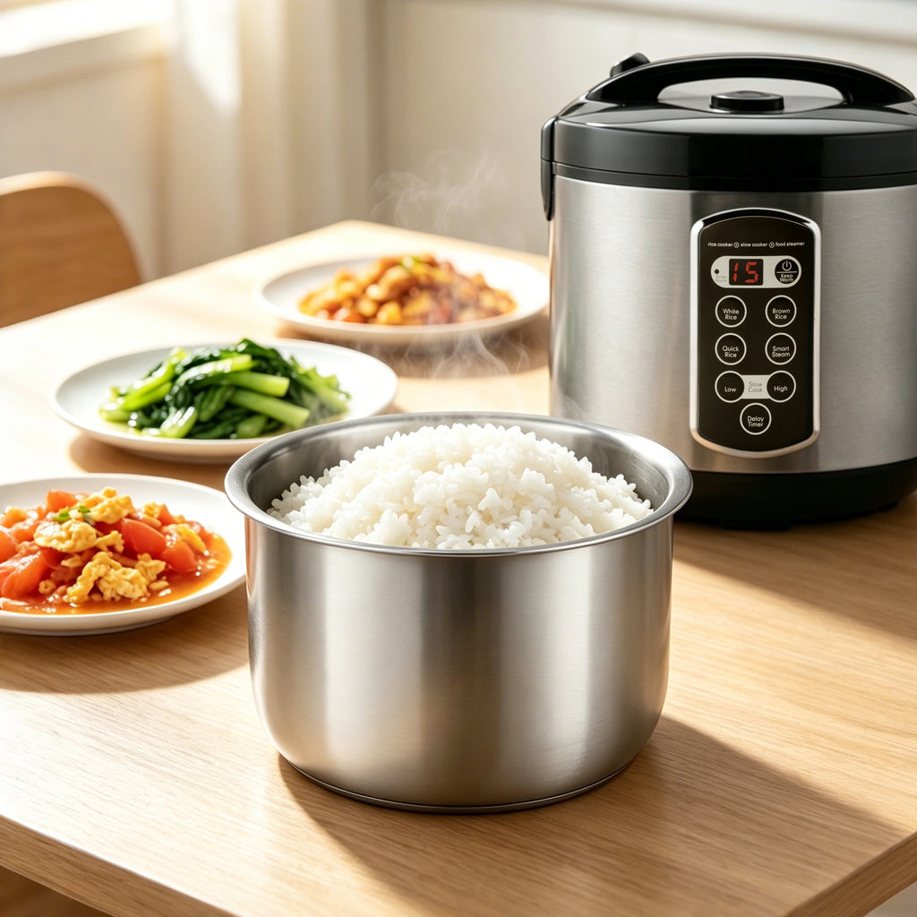 Linkidea Stainless Steel Rice Cooker Inner Pot Compatible with Aroma ARC-2000SB, No-Coating Replacement Bowl, Dishwasher Safe