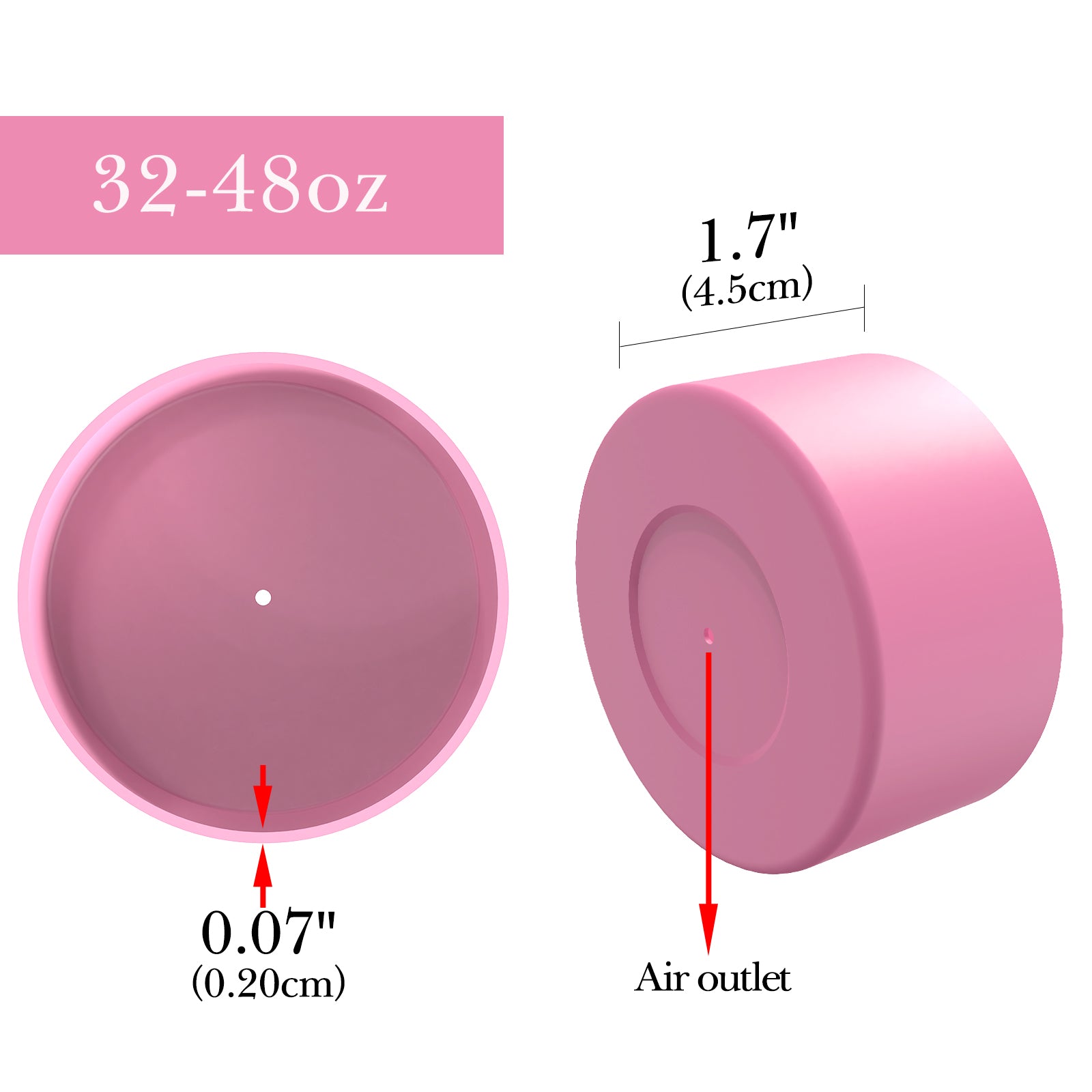 Linkidea 2 Pack Water Bottle Boot Compatible with Nalgene Sustain Wide Mouth 32oz/48oz, Narrow Mouth 32oz, Silicone Anti-Slip Bottle Bottom Bumper Protector (Light Pink)