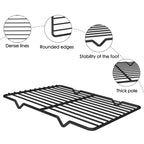 Linkidea Metal Grate Cooling Rack Pack of 2, Stainless Steel Baking Cooling Rack Rectangle 7.8'' x 10.2'', Oven Safe Grid Wire Racks for Roasting Disposable Pan (Black)