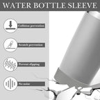 Linkidea 2 Pack Water Bottle Boot Compatible with YETI Tumbler 20oz/30oz, Travel Mug 20oz/30oz, Silicone Anti-Slip Waterbottle Bottom Sleeve Cover Protector (Gray)