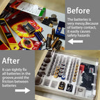 Linkidea Battery Organizer Storage Case, Battery Storage Box with Tester Holds 93 Batteries Various Sizes for AAA, AA, 9V, C, D, and Button Battery