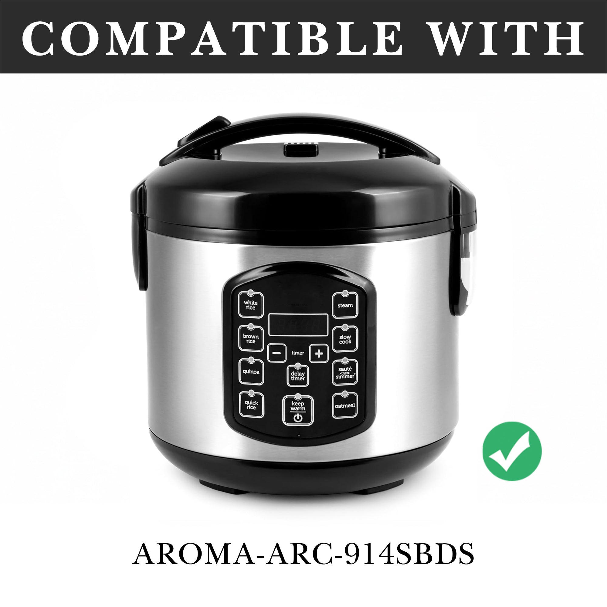 Linkidea Rice Cooker Aluminum Alloy Inner Pot Compatible with AROMA-ARC-954SBD, Nonstick Replacement Bowl (4 Cups Uncooked)