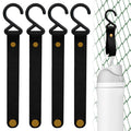 Linkidea 4 Pack Fence Hooks for Water Bottle, Hook Hanger Compatible with Owala FreeSip 24oz/32oz, Stanley Quick Flip Go 24oz, Plastic S Shaped Hooks for Outdoor Sports Camping (Black)