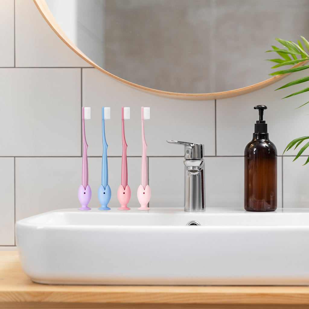 Linkidea 18 Pack Cute Mini Fish Standing Tooth Brush Cover Cap Bulk Pack, Wholesale Multi-Pack Cute Standing Toothbrush Stand, Portable Travel Toothbrush Head Cover Protector