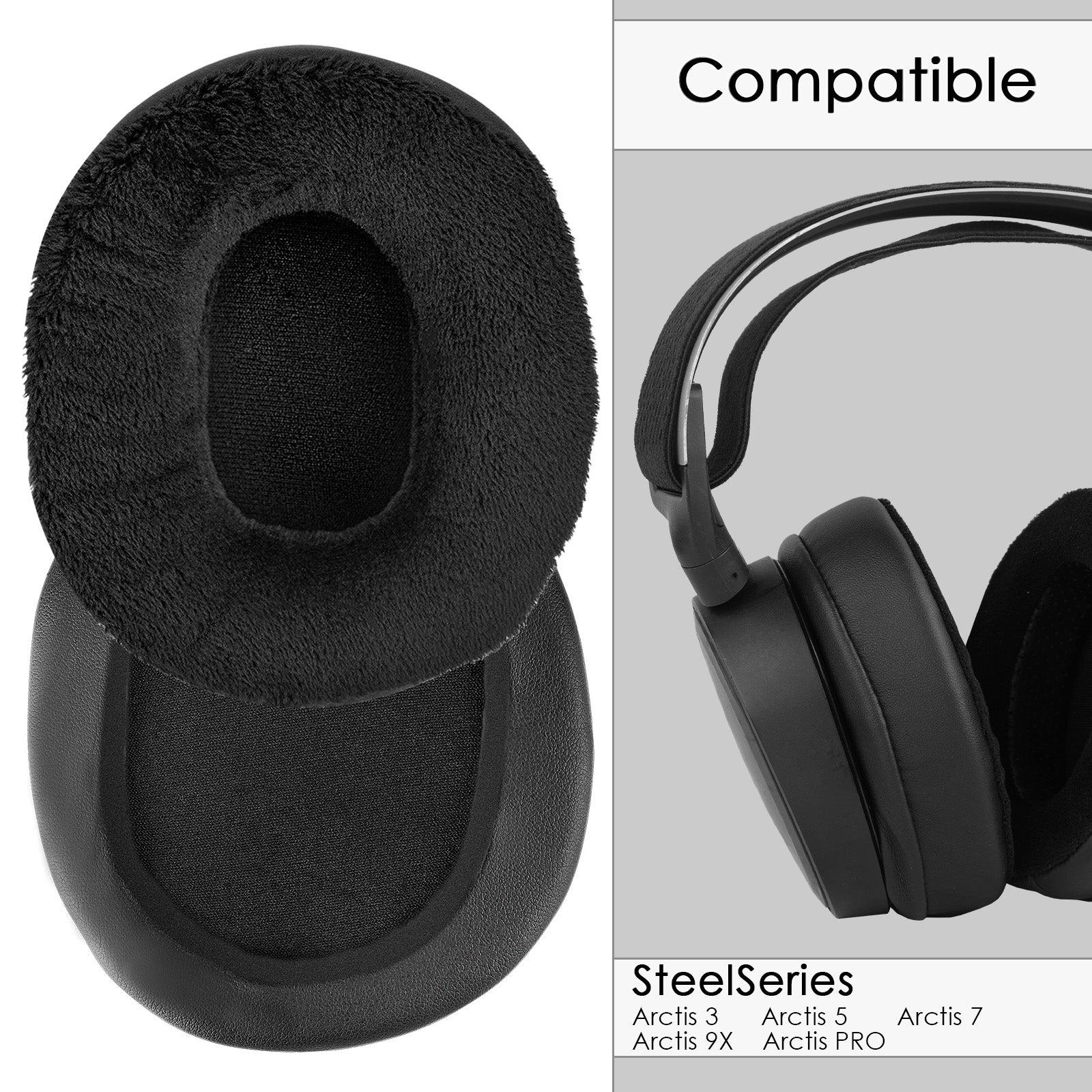 Linkidea Extra Thick Replacement Ear Pads for SteelSeries Arctis 3/Arctis 5/Arctis 7/Arctis 9X/Arctis PRO Headphones Ear Cushions, Headset Earpads ( Black )