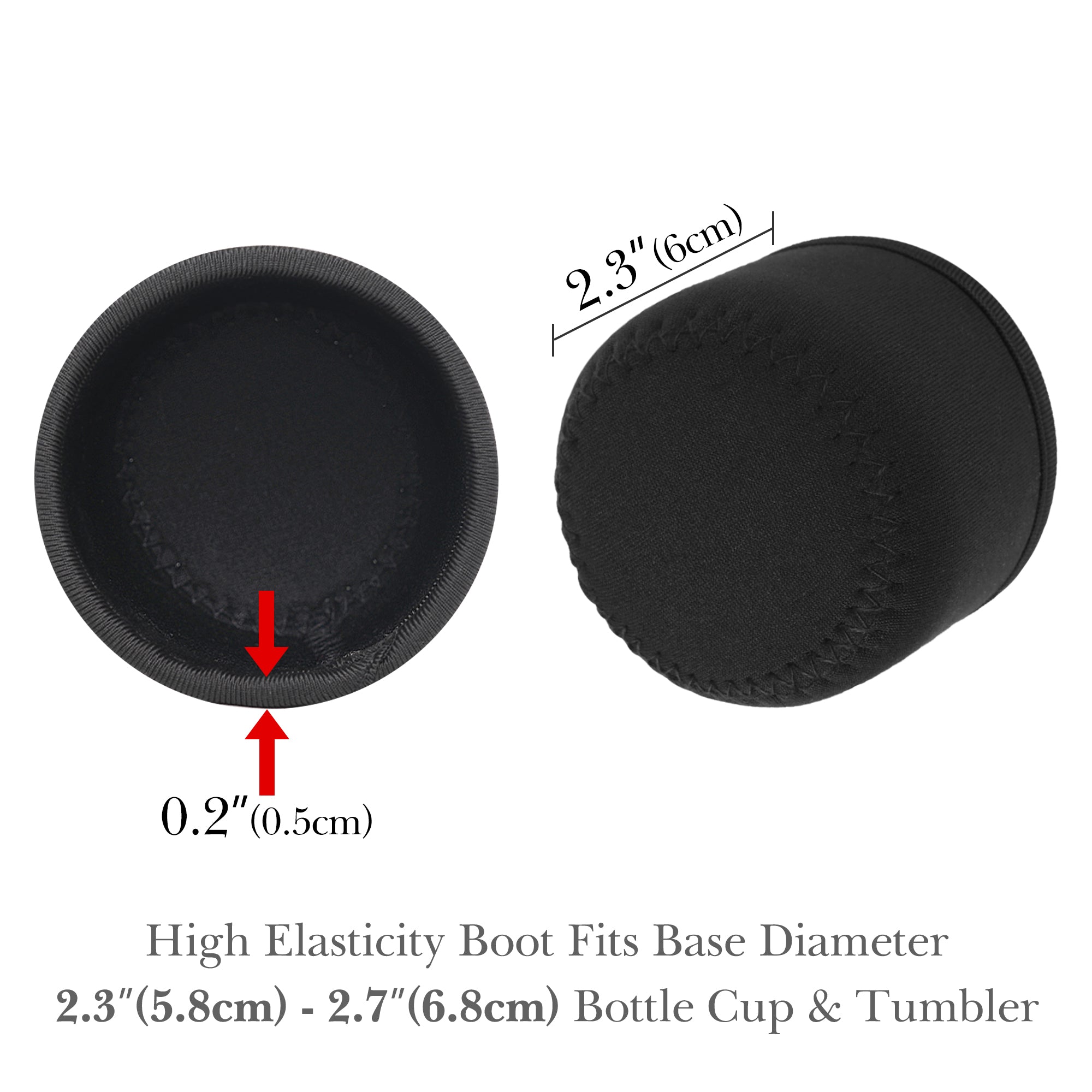 Linkidea 2 Pack Neoprene Water Bottle Boot Compatible with Thermos FUNTAINER Steel/Tritan 12oz/16oz, Ion8 Sport 12oz, JARLSON, Universal 2.3" - 2.7" Bottle Bottom Bumper Protector (Black)